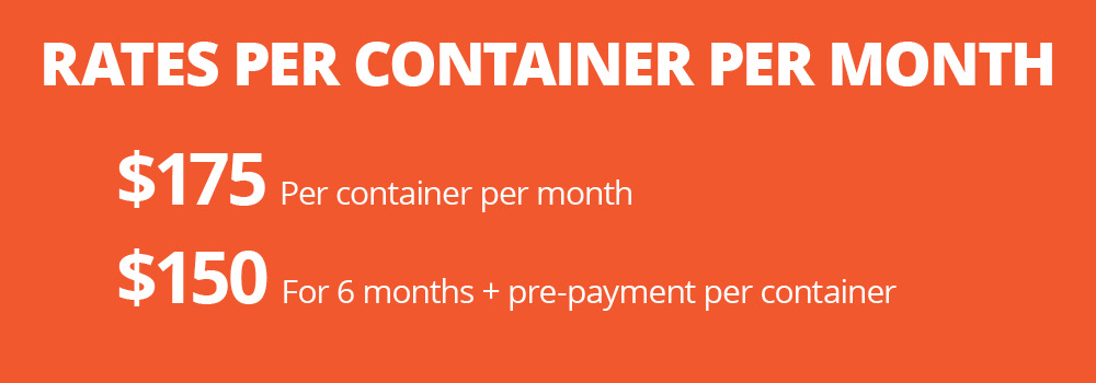 Rates per container per month