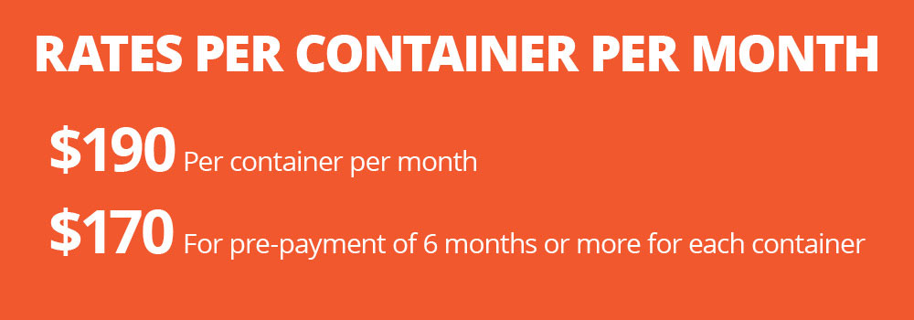 Rates per container per month